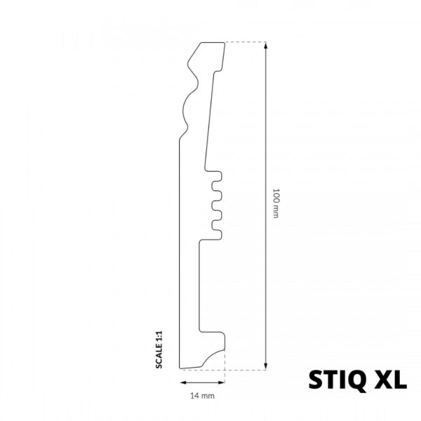  STIQ STX120 - Hamburger leiste weiß - 100mm