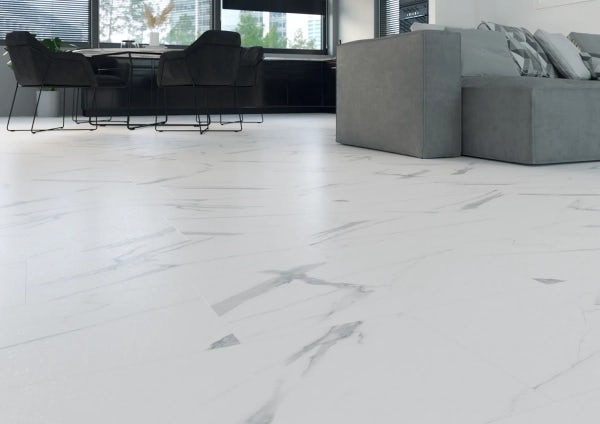 Vinylboden Marmoroptik |  XXL Stein Schnee  Carrara | 4mm Stärke 
