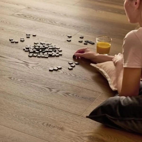 Klebevinyl - Helle Eiche Lum 2.5mm/0.55mm - Vinylboden auf Fliesen