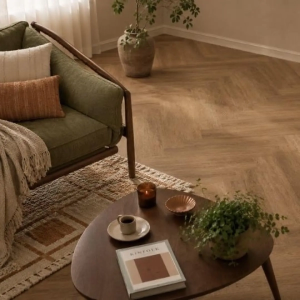 Fischgräten Vinyl - Herringbone Eiche Dark - 2.5mm/0.55mm - Klebenvinyl